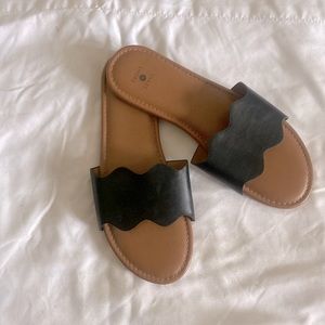Black slide sandals